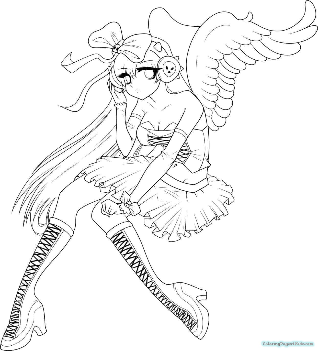 1300x1436 Anime Angel Coloring Pages Coloring Pages For Kids