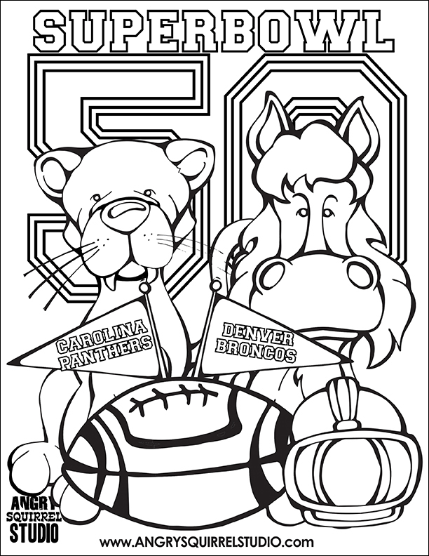 612x792 Free Coloring Pages Superbowl 50 Angry Squirrel Studio