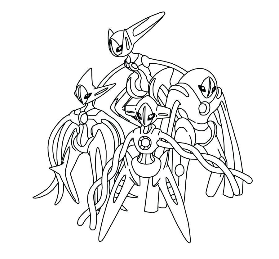 900x834 How To Color Deoxys Legendary Pokemon Drawing Coloring Pages
