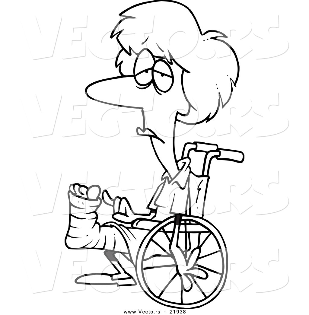1024x1044 Vector Of A Cartoon Depressed Woman In A Wheelchair