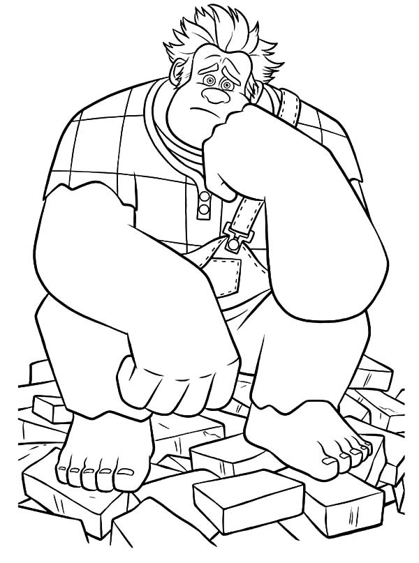 600x807 Wreck It Ralph Feeling Depressed Coloring Pages Batch Coloring