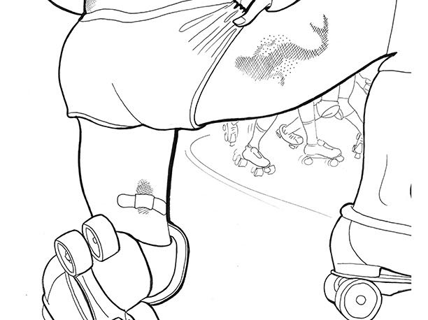 612x458 Local Artist And Skater Designs Roller Derby Coloring Books
