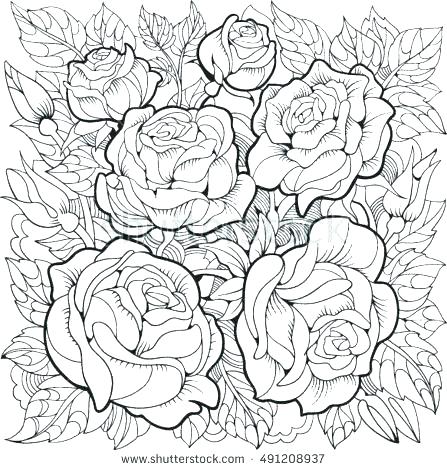447x470 Sugar Skull With Roses Coloring Pages Many Interesting Coloring