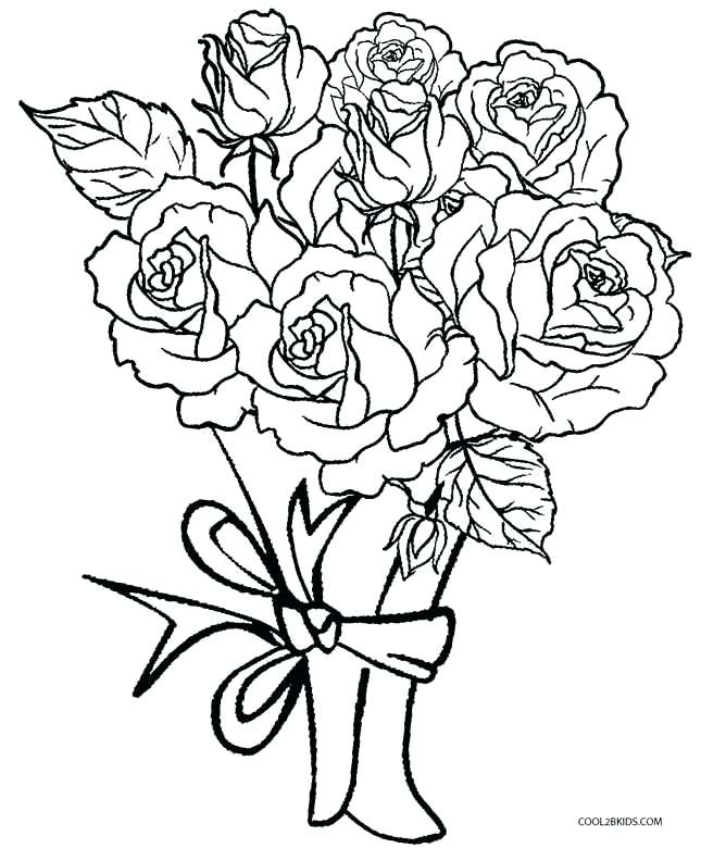 645x780 Rose Coloring Pages Easy