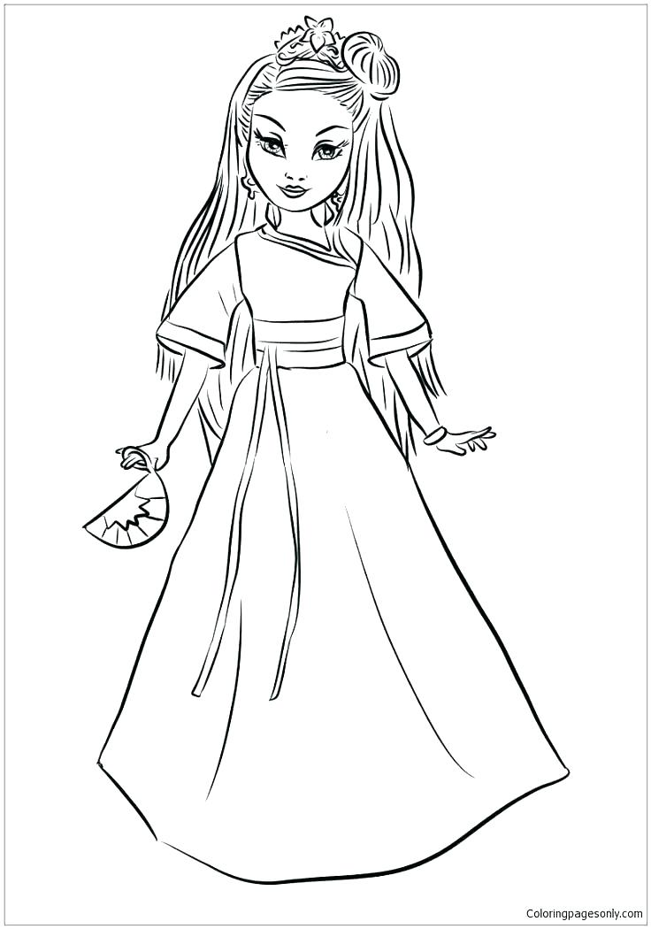 736x1050 Descendants 2 Coloring Pages Evie