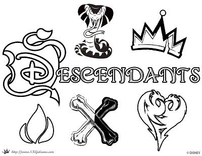 400x309 Free Disney Descendants Coloring Pages Descendants, Logos