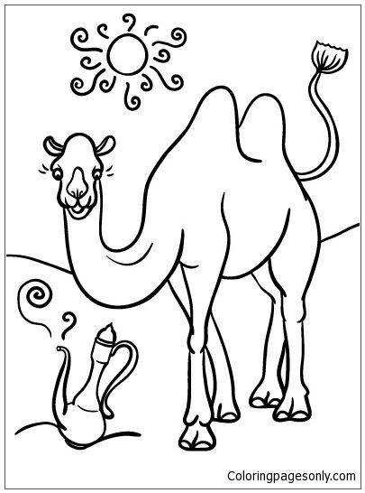 405x546 Camel On The Desert Coloring Page Deserts Coloring Pages