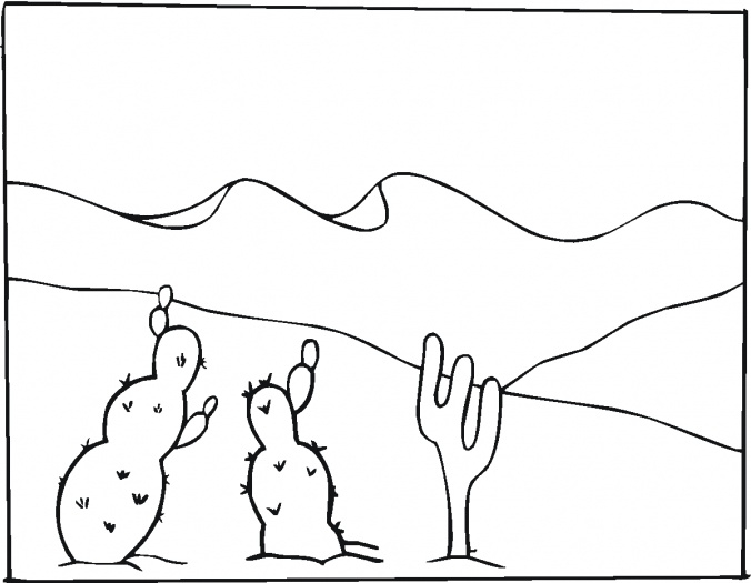 676x525 Coloring Desert Landscape Coloring Pages
