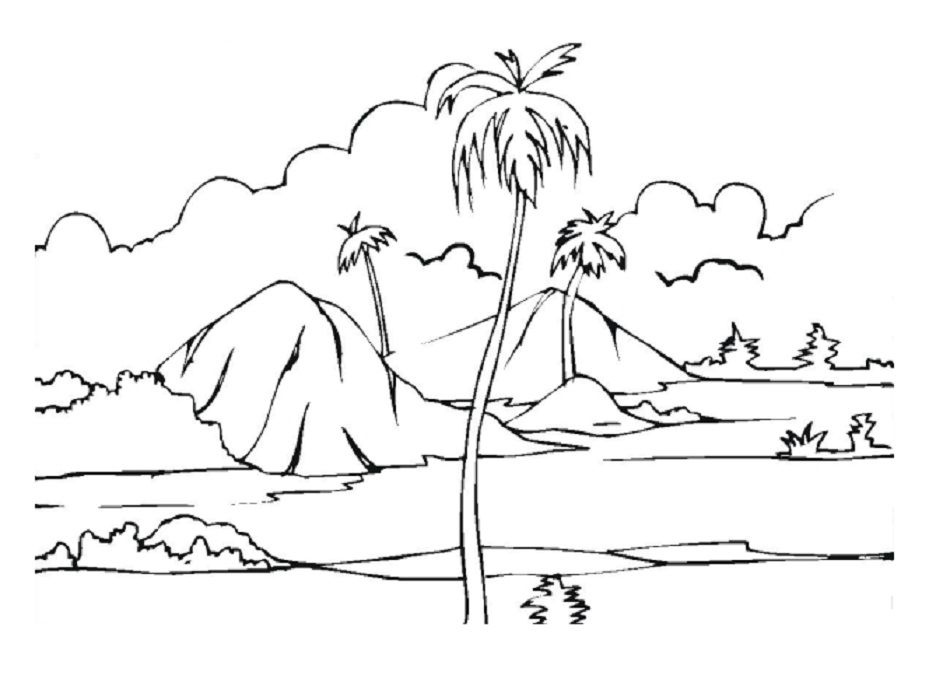 950x686 Desert Landscape Coloring Pages Free Coloring Pages Drawing