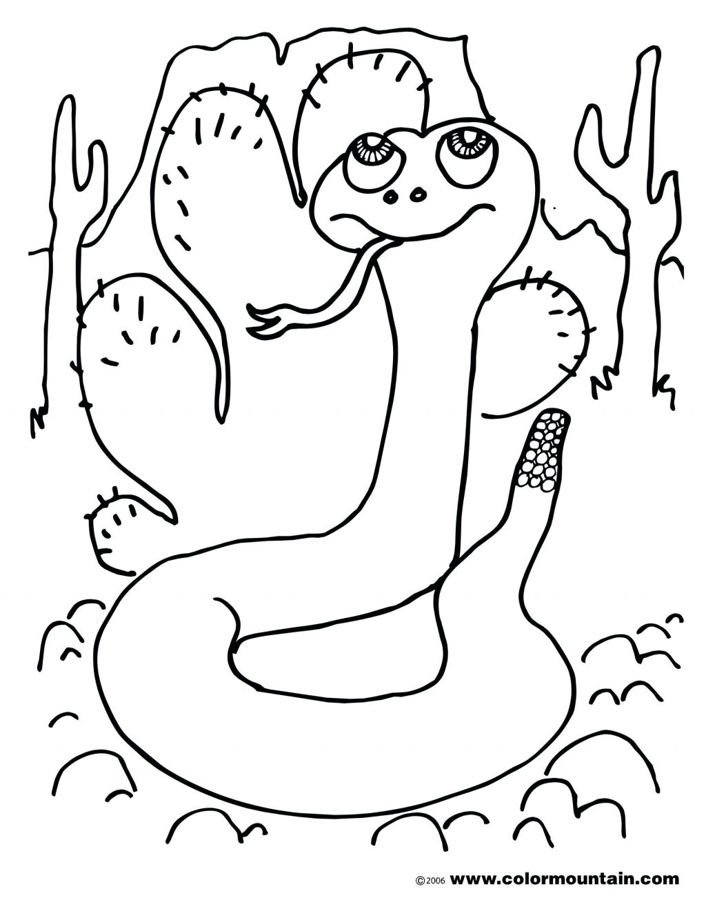 1024x1305 Coloring Page ~ Rattlesnake Coloring Page Printable Desert Scene