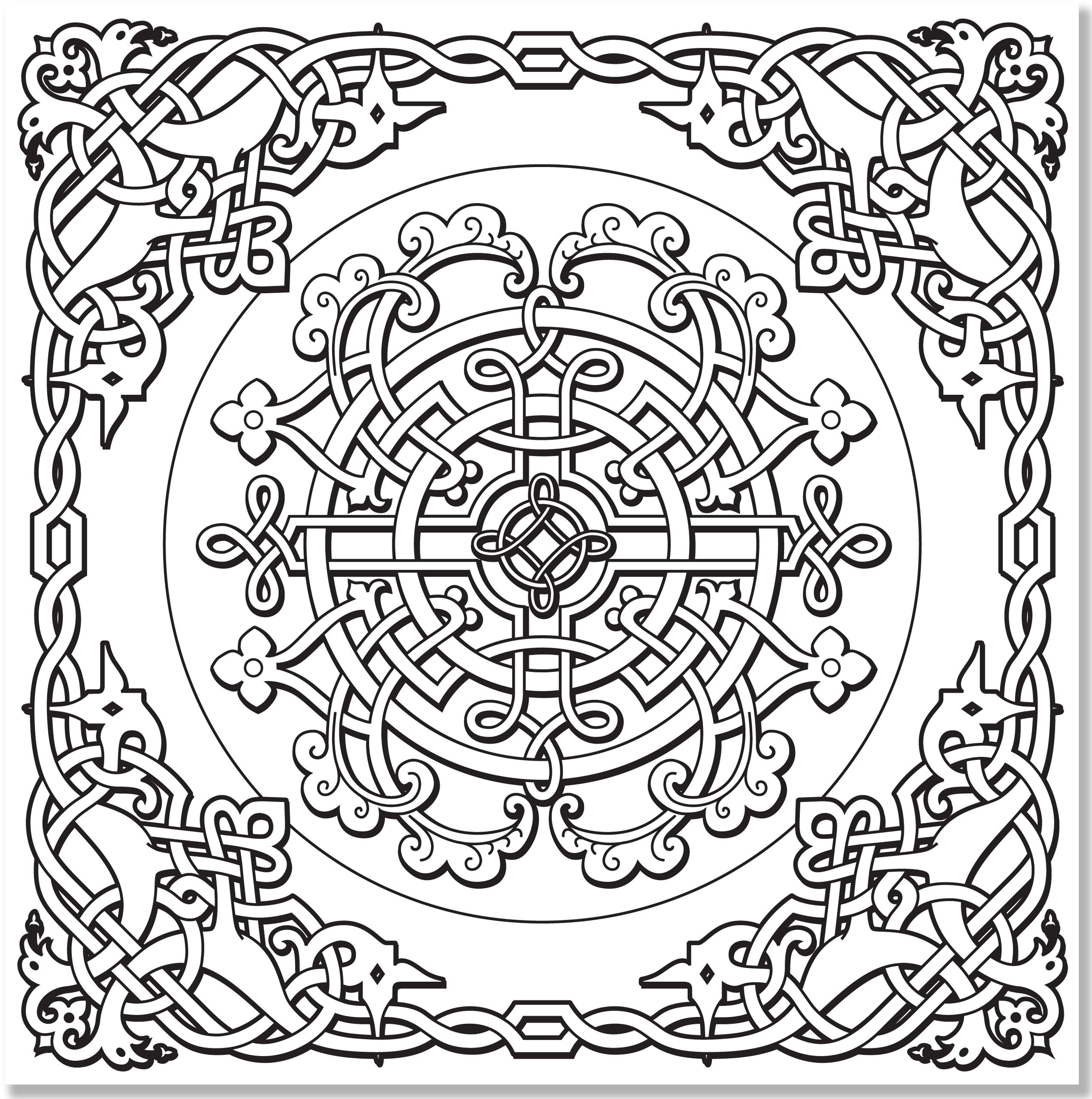 2545x2560 Celtic Designs Adult Coloring Book (31 Stress