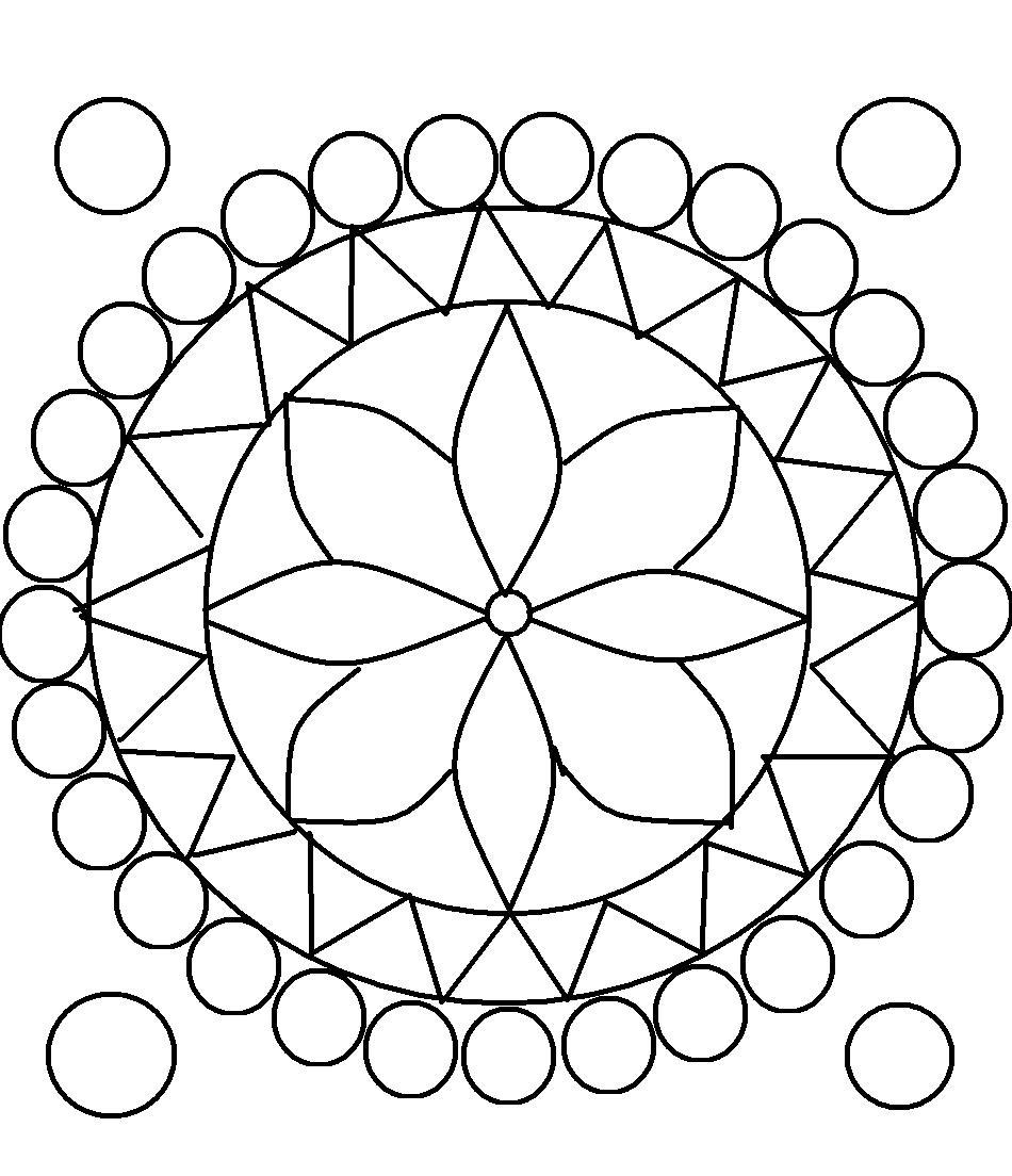 950x1104 Rangoli Design Coloring Printable Page For Kids 9