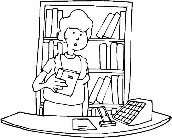 600x481 Library Front Desk Coloring Pages