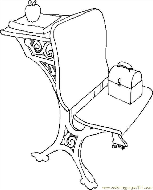 650x806 Chair And Desk Coloring Page