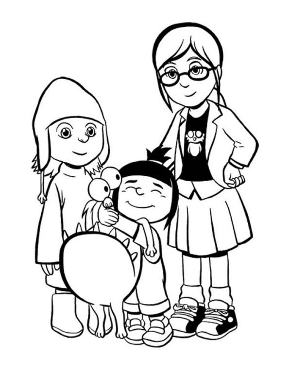 595x768 Print Margo Agnes Edith Kyle Kleurplaat Coloring Kids