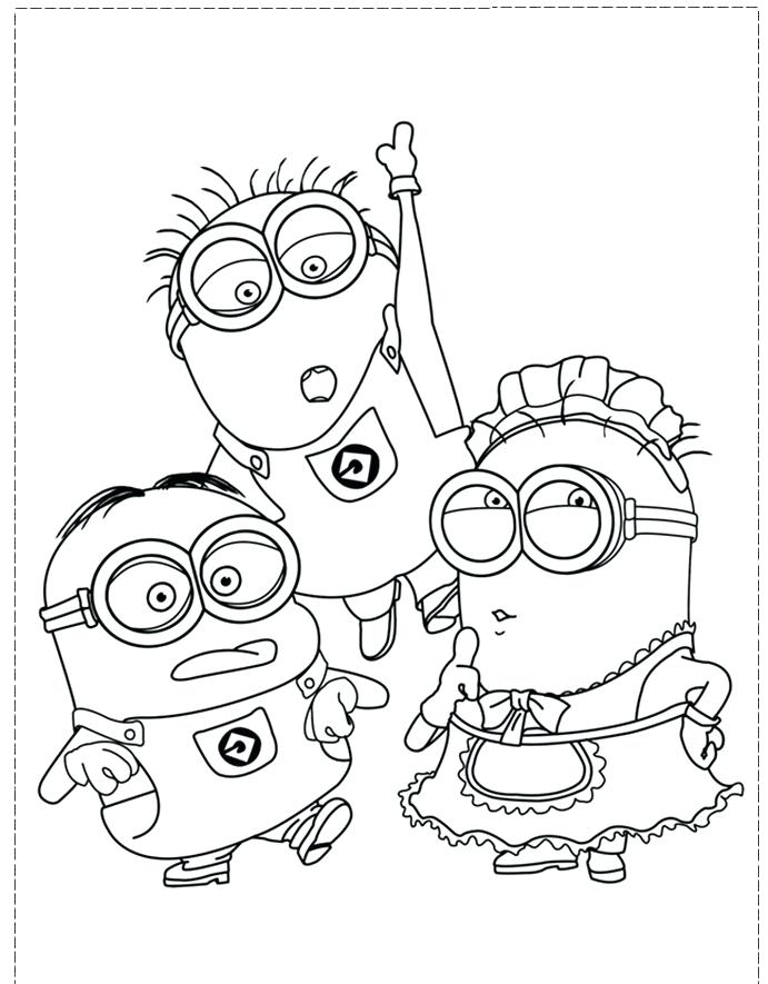 691x885 The Minion Character Girl And Boy Coloring Pages Despicable Me