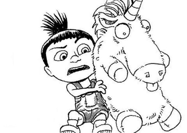 600x428 Agnes And Unicorn Despicable Me Easy Coloring Pages