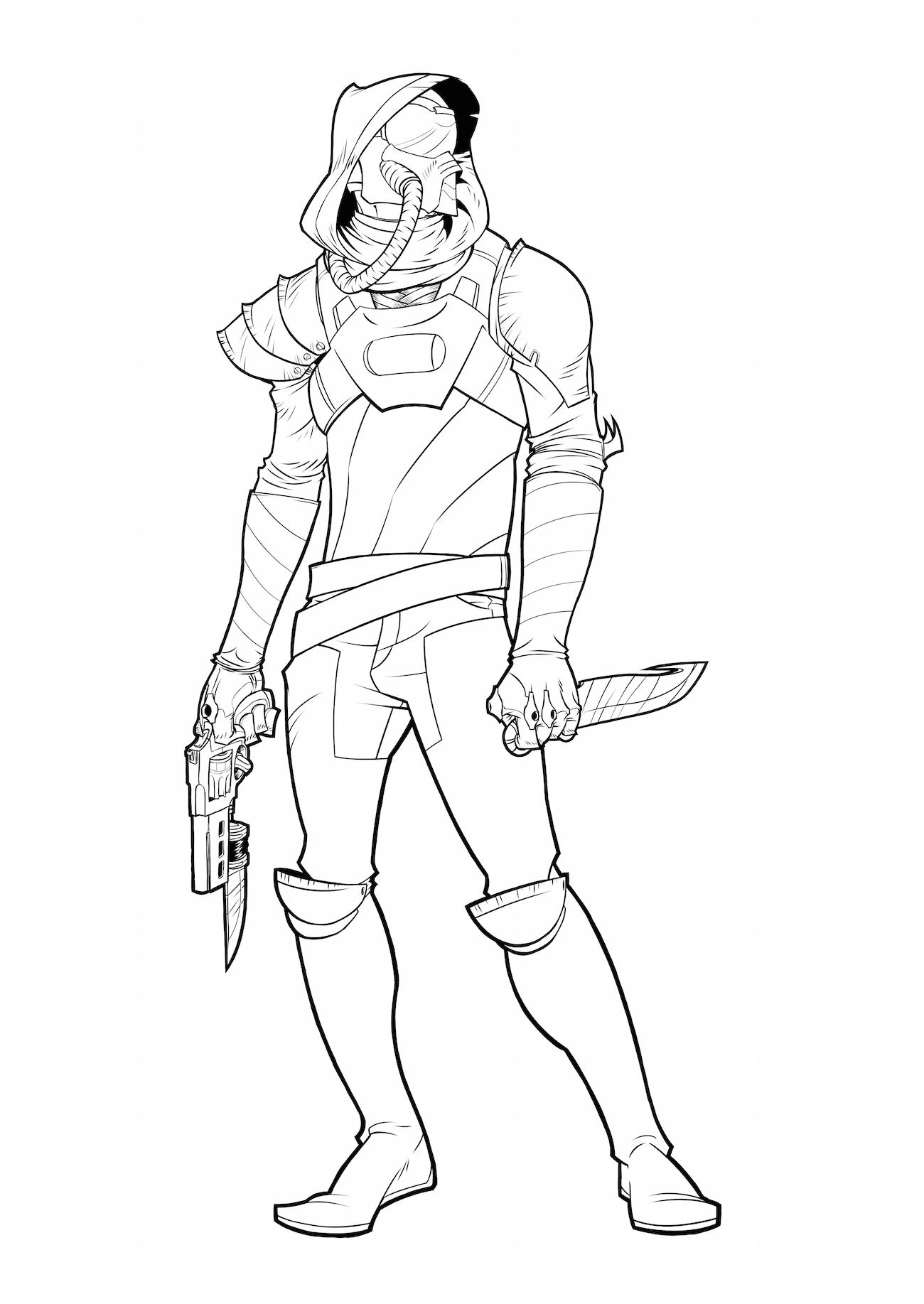 1300x1835 Destiny Game Coloring Pages Page Image Clipart Images Grig3 Org