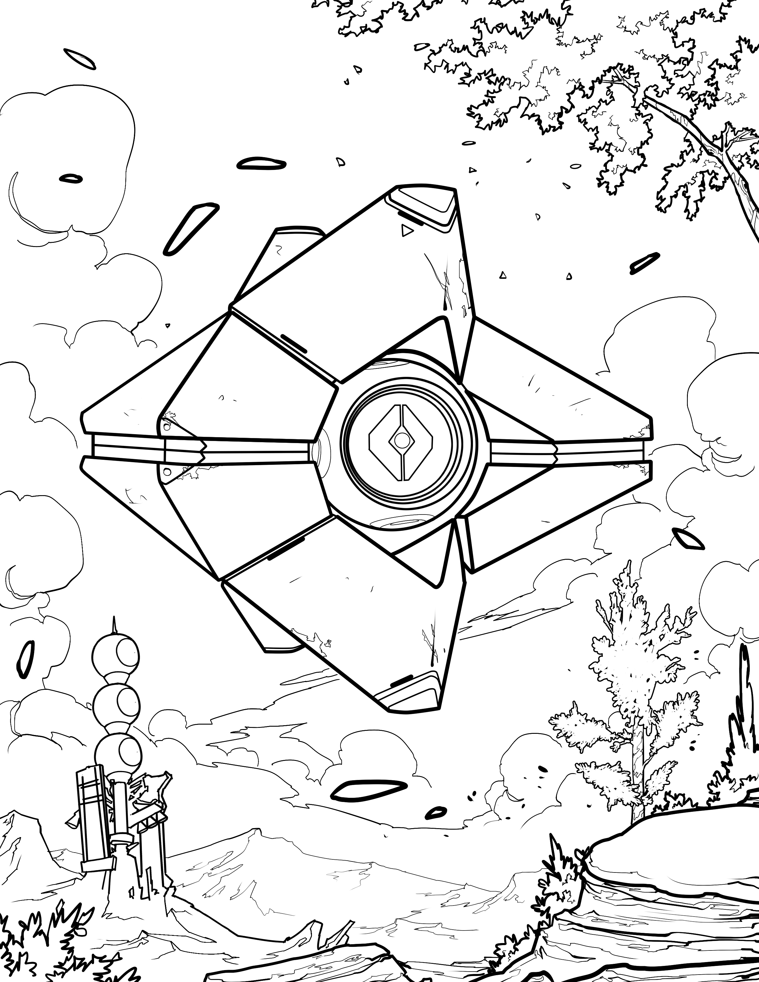 2550x3300 Official Destiny Colouring Book Looks More Relaxing Than Destiny