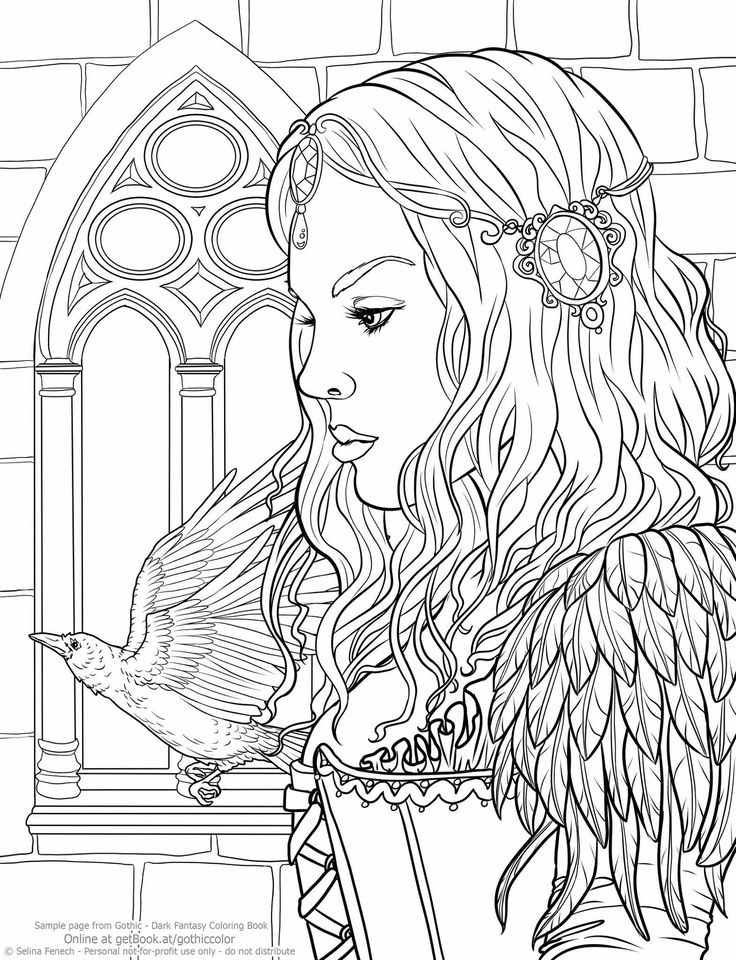 736x960 Adult Coloring Pages People Dark Detailed Printable