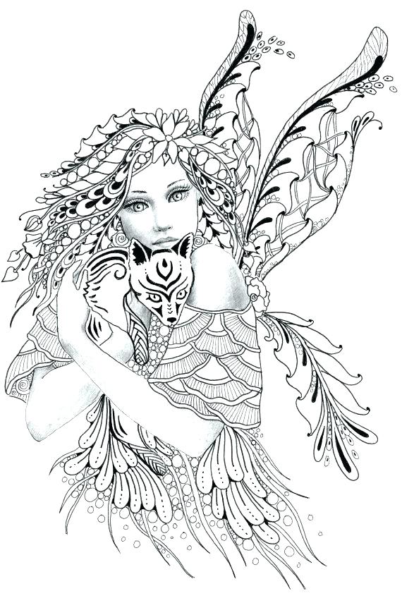 570x855 Adult Fairy Coloring Pages