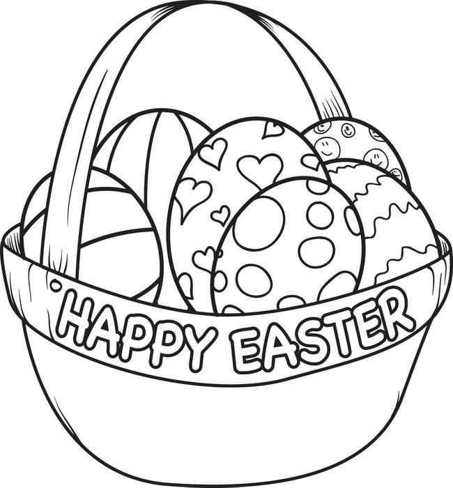 650x700 Easter Basket Of Eggs Coloring Pages 468x600basket Of Easter Eggs