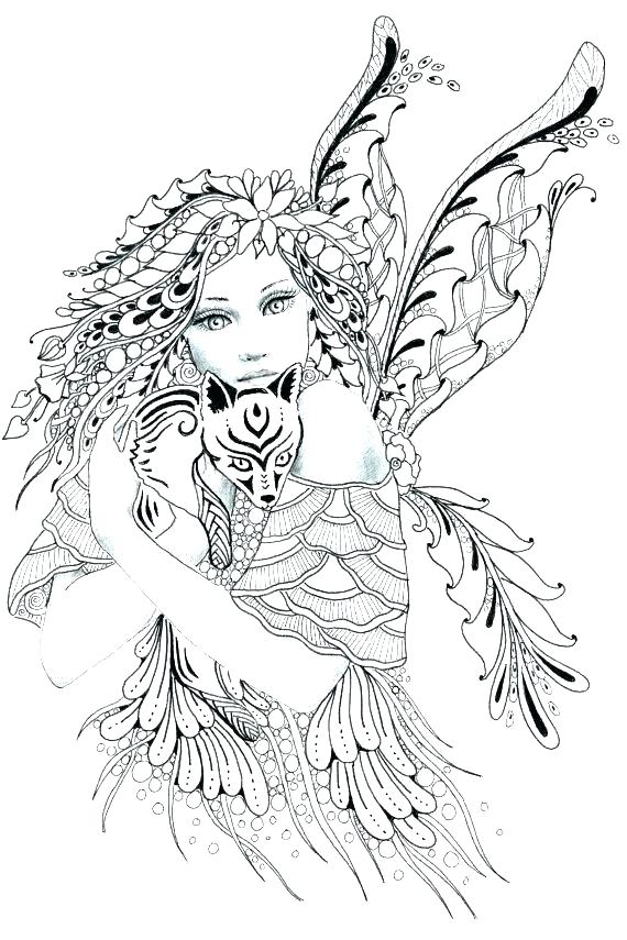 570x855 Detailed Coloring Pages Detailed Coloring Pages Detailed Fairy