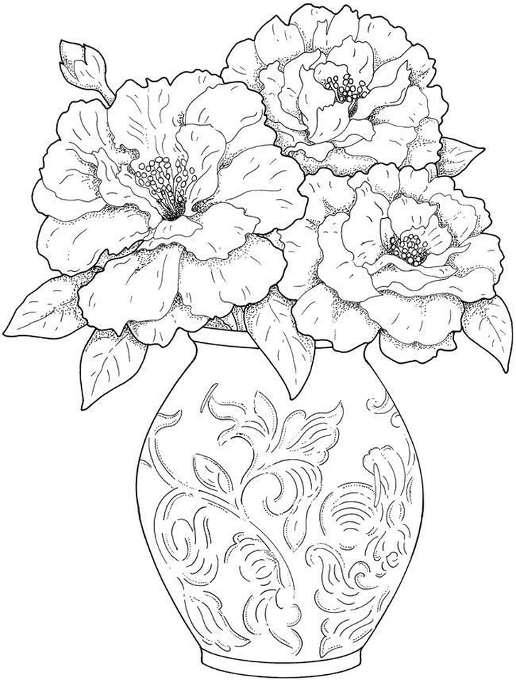 726x960 Get This Detailed Flower Coloring Pages For Adults Printable