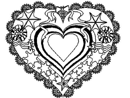 Detailed Heart Coloring Pages