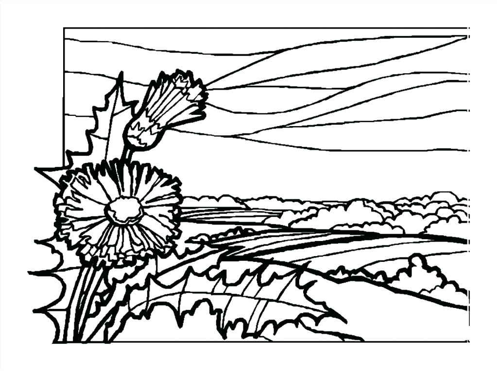 1023x765 Landscape Coloring Books For Adults Also Good Landscape Coloring