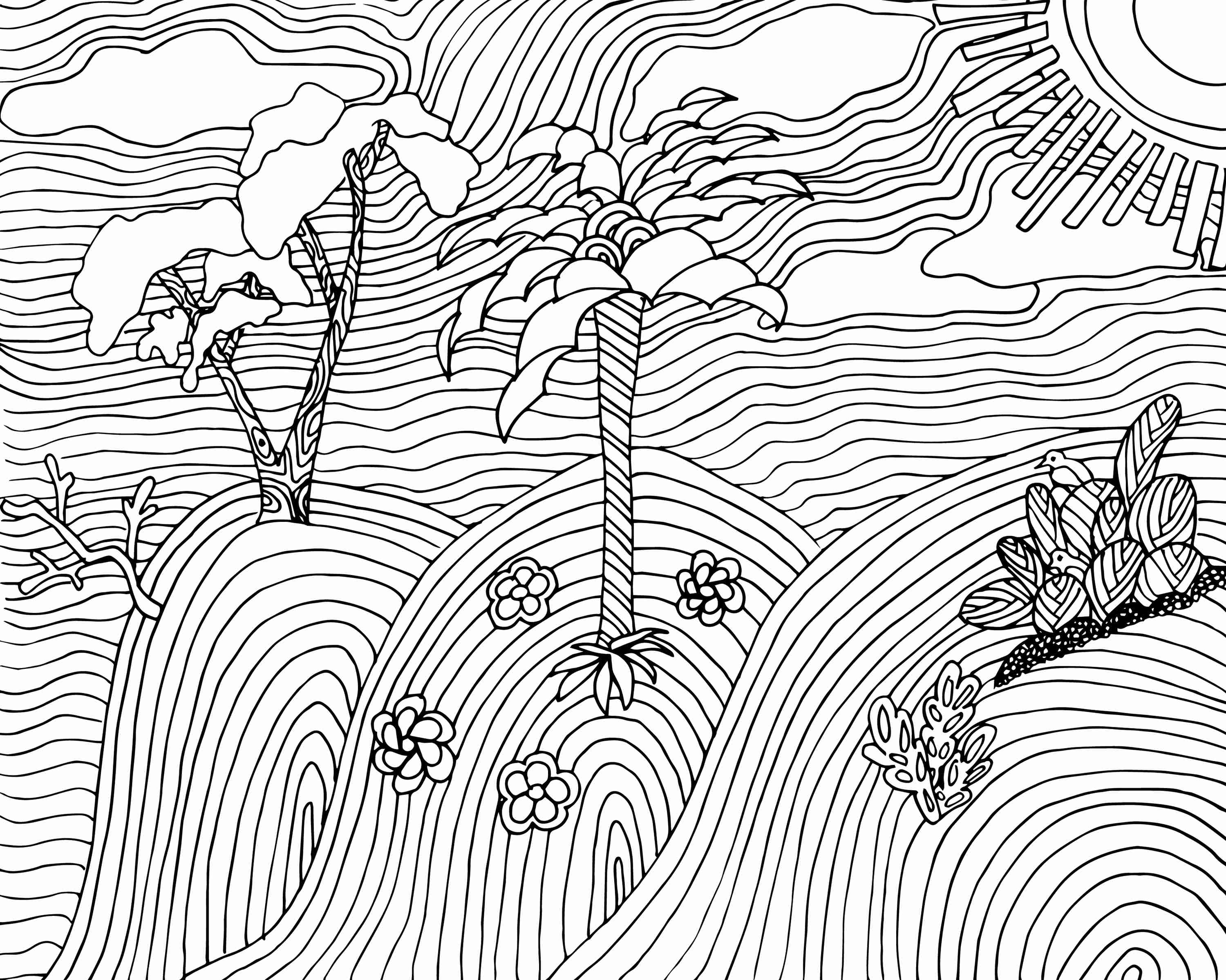 3000x2400 Landscape Coloring Pages For Adults Olegratiy