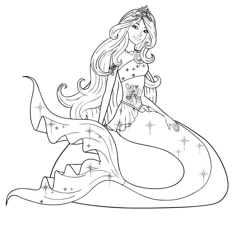 820x768 Barbie Mermaid Coloring Page Realistic Mermaid Coloring Pages