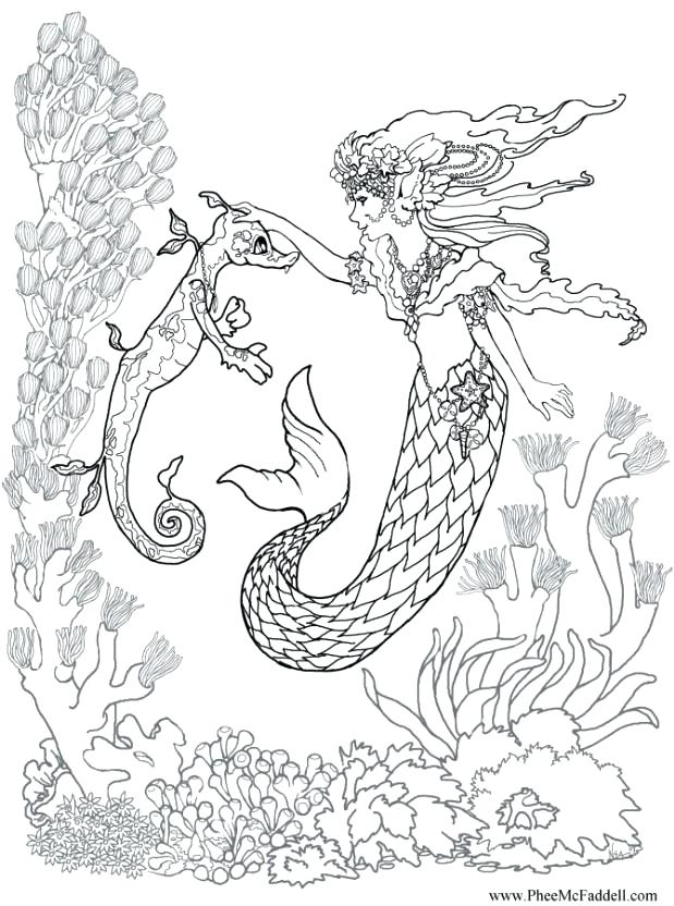 619x832 Princess Mermaid Coloring Pages Detailed Mermaid Coloring Pages