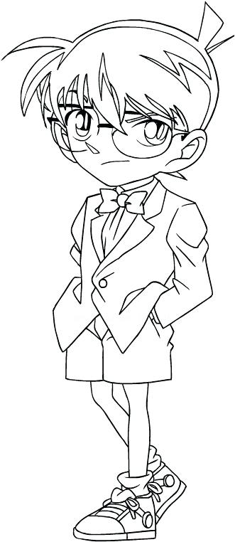 331x762 Drawing Detective Coloring Page Detective Conan Coloring Pages