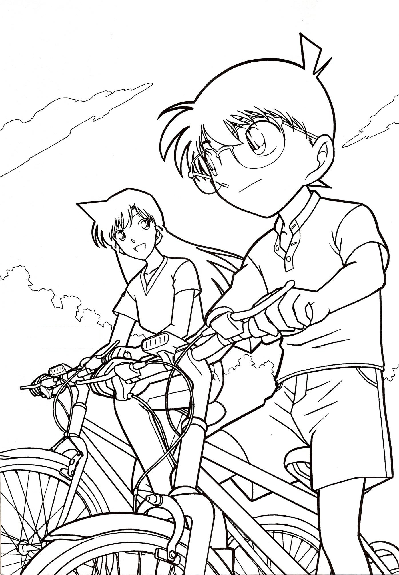 1396x2015 Surprise Detective Conan Coloring Pages Sheets Free For Kids