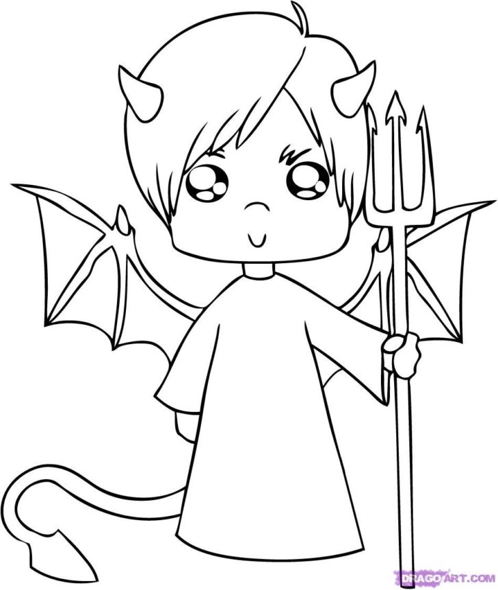 728x861 Cute Devil Coloring Pages Coloring Pages Kids