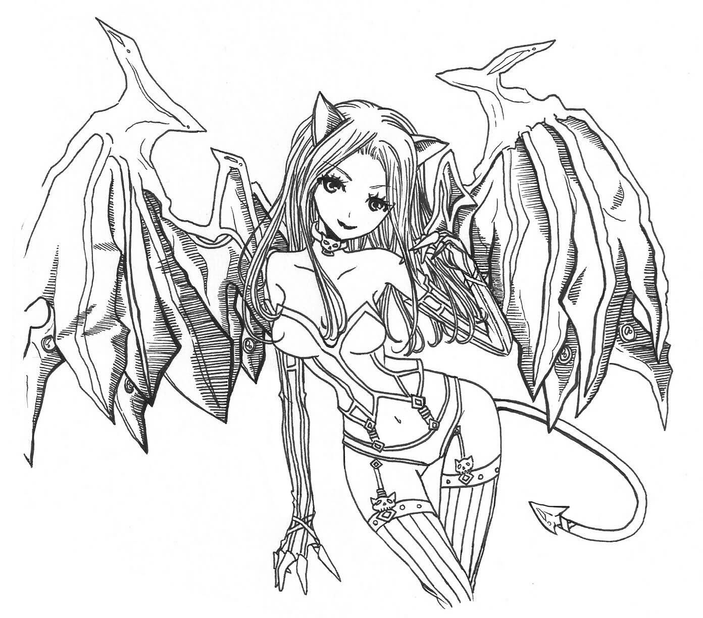 1392x1224 Anime Devil Coloring Pages Coloring Sheets
