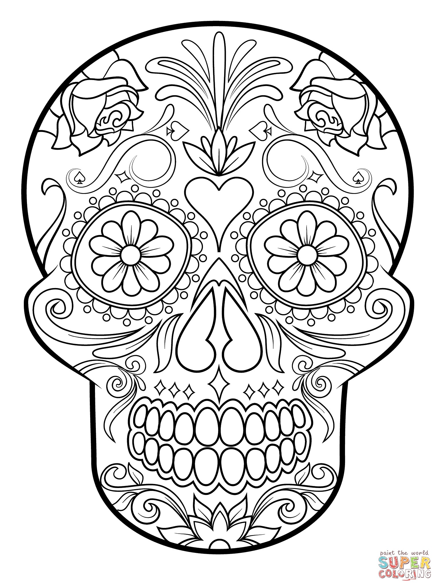 1526x2046 Best Of Day Of The Dead Dia De Los Muertos Sugar Skull Coloring