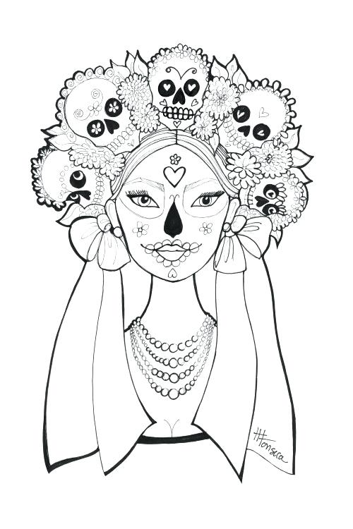 500x750 El Dia De Los Muertos Coloring Pages Dia De Los Muertos Couple