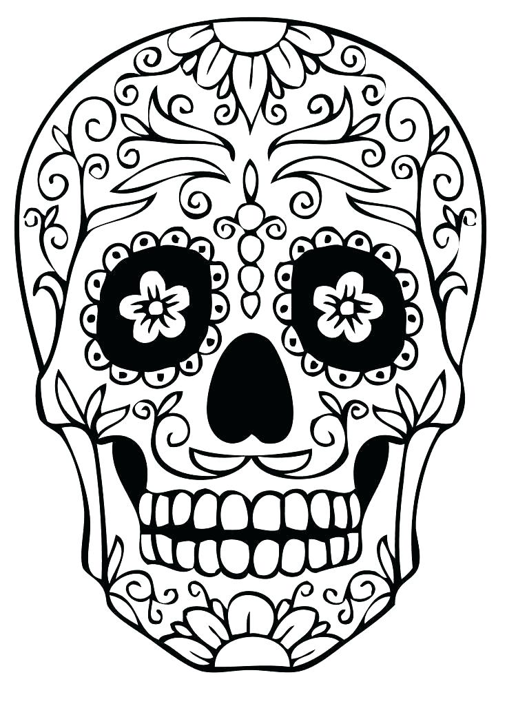 736x1041 Sugar Skull Coloring Pages Together With Day Of The Dead Coloring