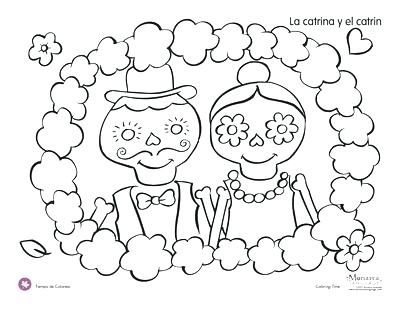 400x309 El Dia De Los Muertos Coloring Pages Dia De Los Muertos Couple