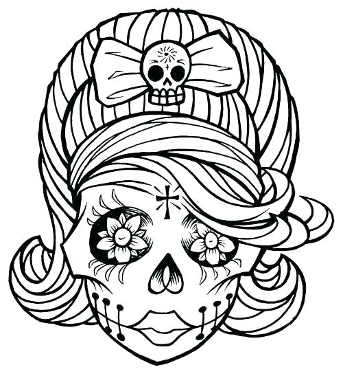 500x547 Day Of The Dead Skull Color Sheets Coloring Pages Owl Sugar Adult