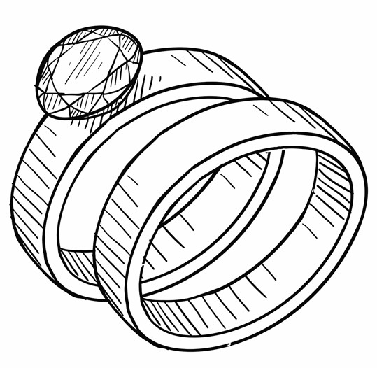 539x526 Doodle Style Diamond Wedding Ring And Engagement Ring In Format