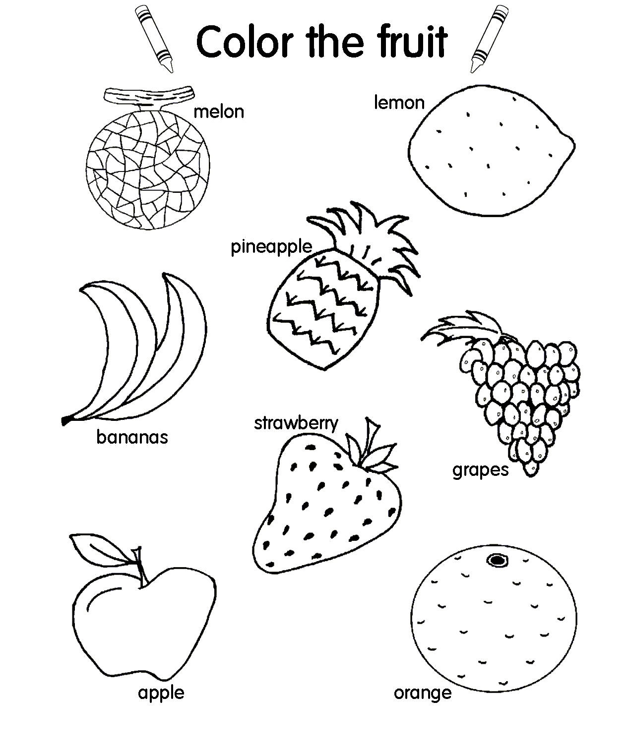 1268x1519 Fruit Salad Coloring Page