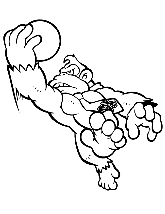 670x867 Donkey Kong Coloring Page 491359