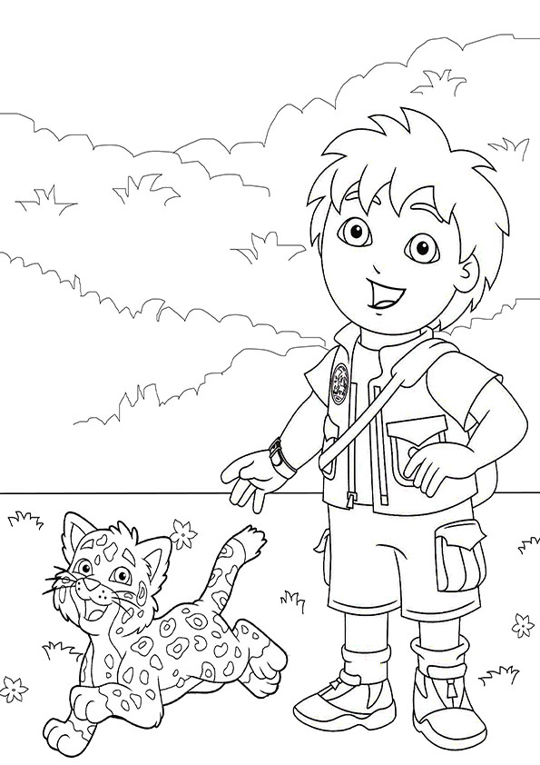 595x842 Go Diego Go Coloring Page 7.png Dora Birthday Ideas