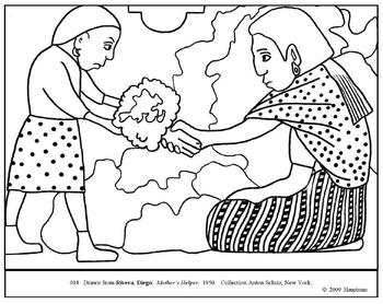 350x278 Rivera, Diego. Mother's Helper. Coloring Page And Lesson Plan Ideas