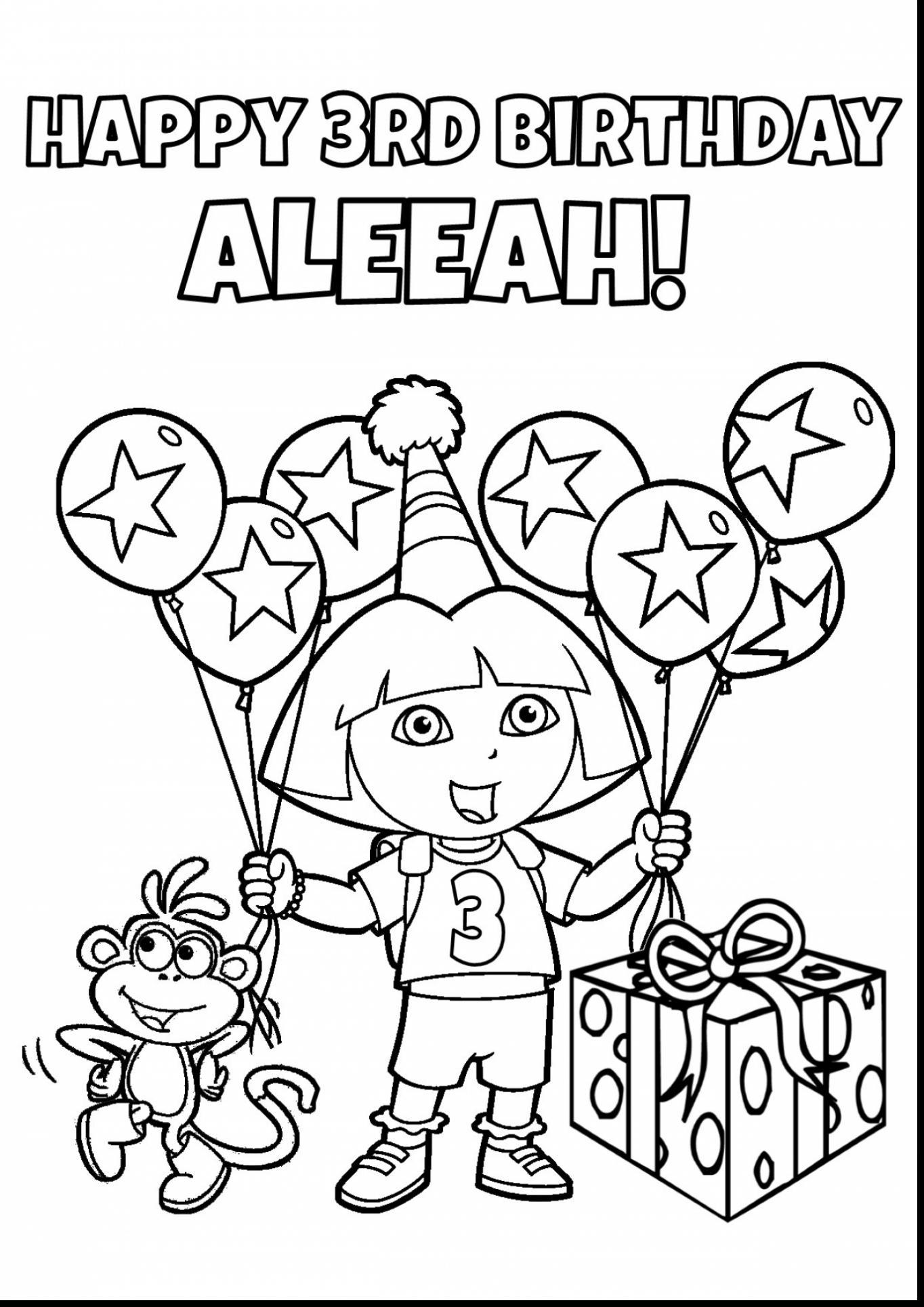 1364x1929 Stunning Spectacular Dora Birthday Printable Coloring Pages