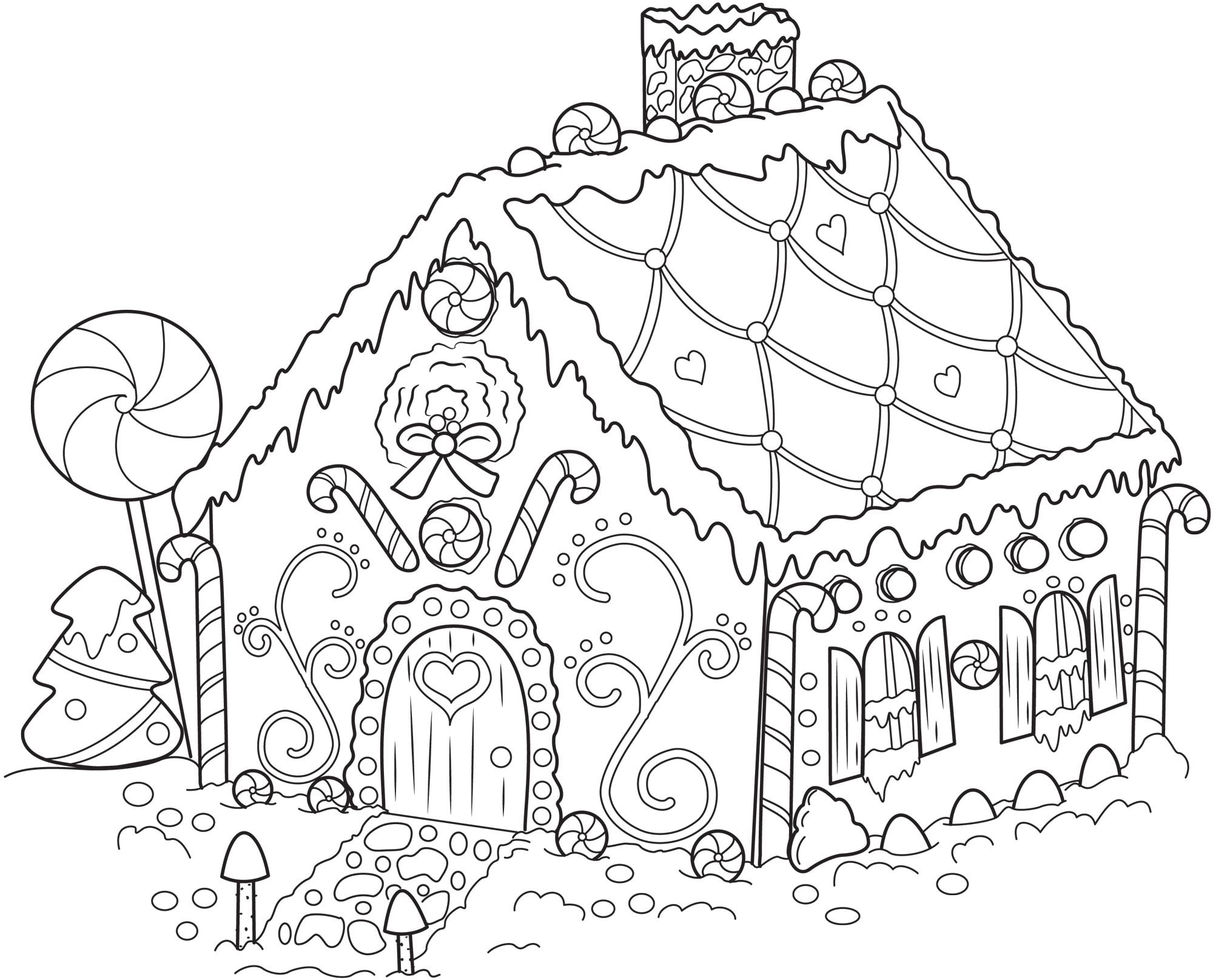 2000x1616 Difficult Christmas Coloring Pages For Adults Collection