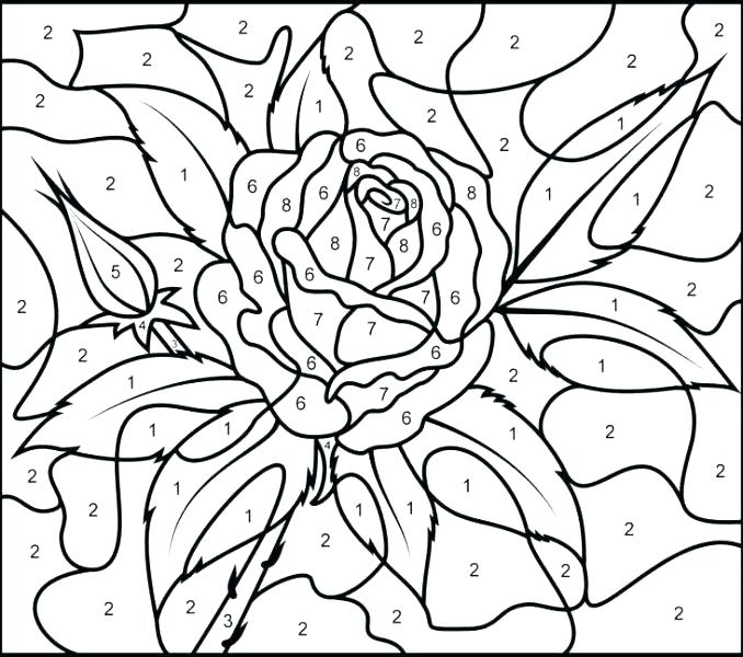 678x600 Color By Number Coloring Pages For Adults Printable Color By
